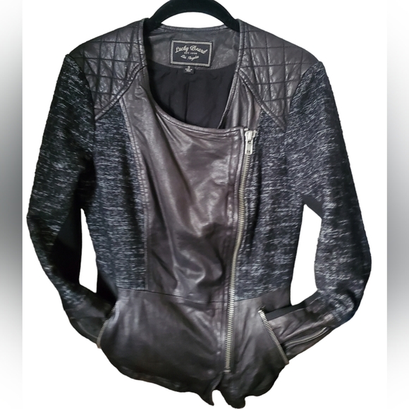 Lucky Brand Women’s Jacket Lamb Leather and Wool Knit Sz S - Picture 1 of 11